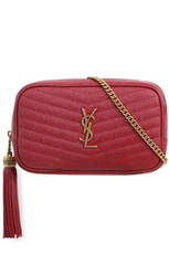 Saint Laurent LOU MINI QUILTED CAMERA BAG | OPYUM RED/GOLD